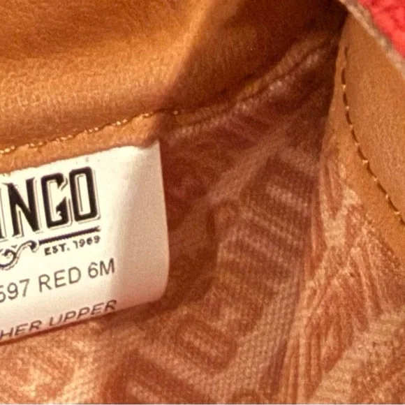 Dingo Thunder Road Vibrant Red Heeled Suede Boots Sz 6 - Picture 4 of 4